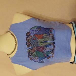 ‼️3 for $20‼️  H & M Divided Blue Graphic Sleeveless Crop Top